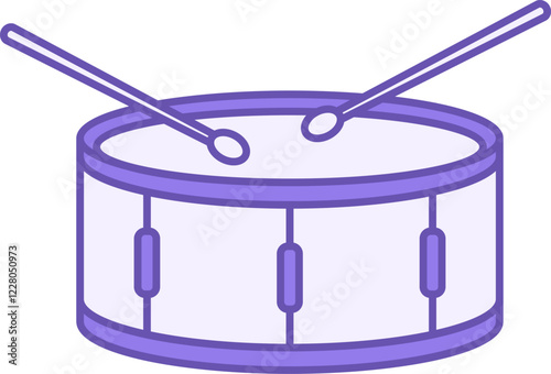 Colored Drum Icon. Vector Icon. Percussion Musical Instrument. Brazilian Carnival Concept