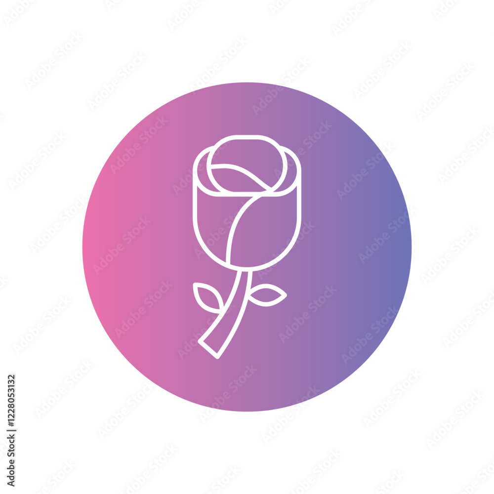 Rose Bloom icon vector stock illustration