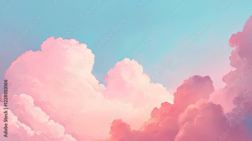 Soft cloud texture in the sky with pastel pink and blue hues during a serene sunset. Soft cloud texture in the sky with pastel pink and blue hues during a serene sunset.