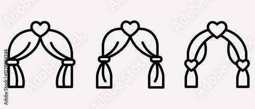 wedding-arch outline or line icon design bundle.