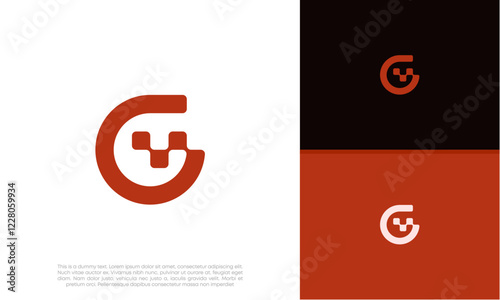 Initials G logo design. Initial Letter Logo. Innovative high tech logo template.	
