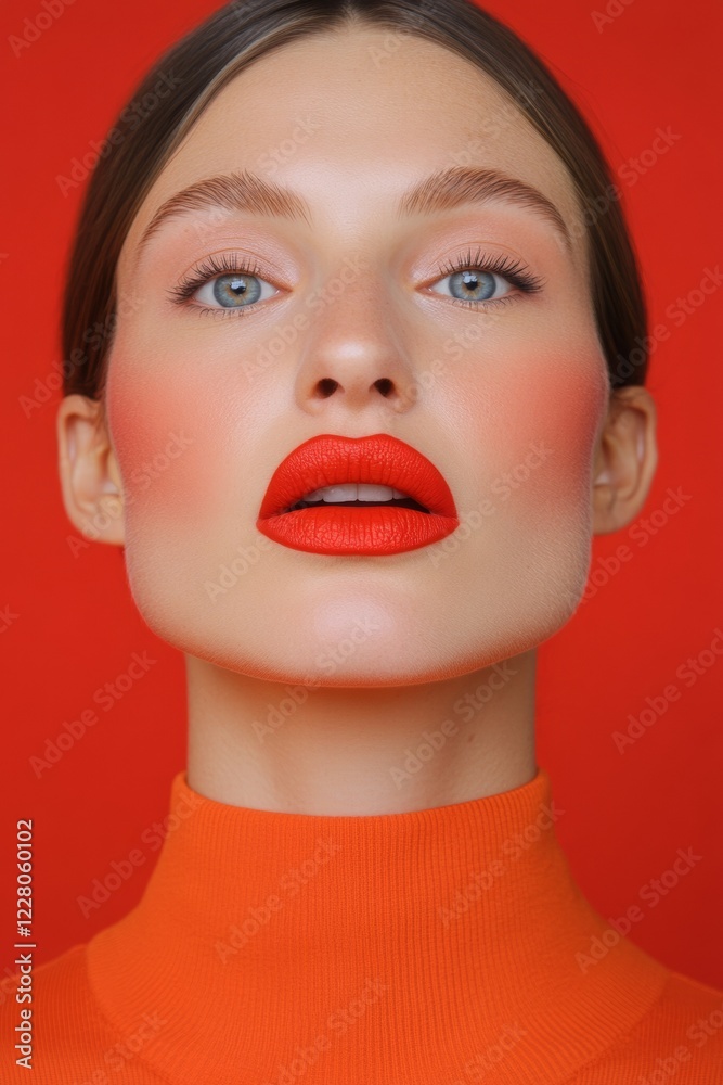 Vibrant Red Lip Focus in Contemporary Makeup Bold Accents and Clean Lines for Beauty Campaigns and Empowering Visual Content in Digital Marketing Vibrant Red Lip Focus in Contemporary Makeup Bold Accents and Clean Lines for Beauty Campaigns and Empowering Visual Content in Digital Marketing
