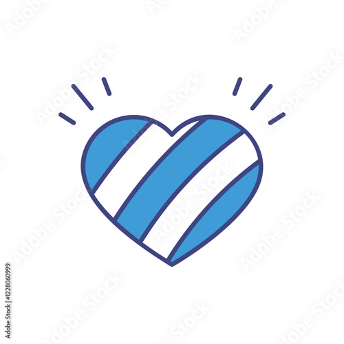 Rainbow Heart icon vector stock illustration
