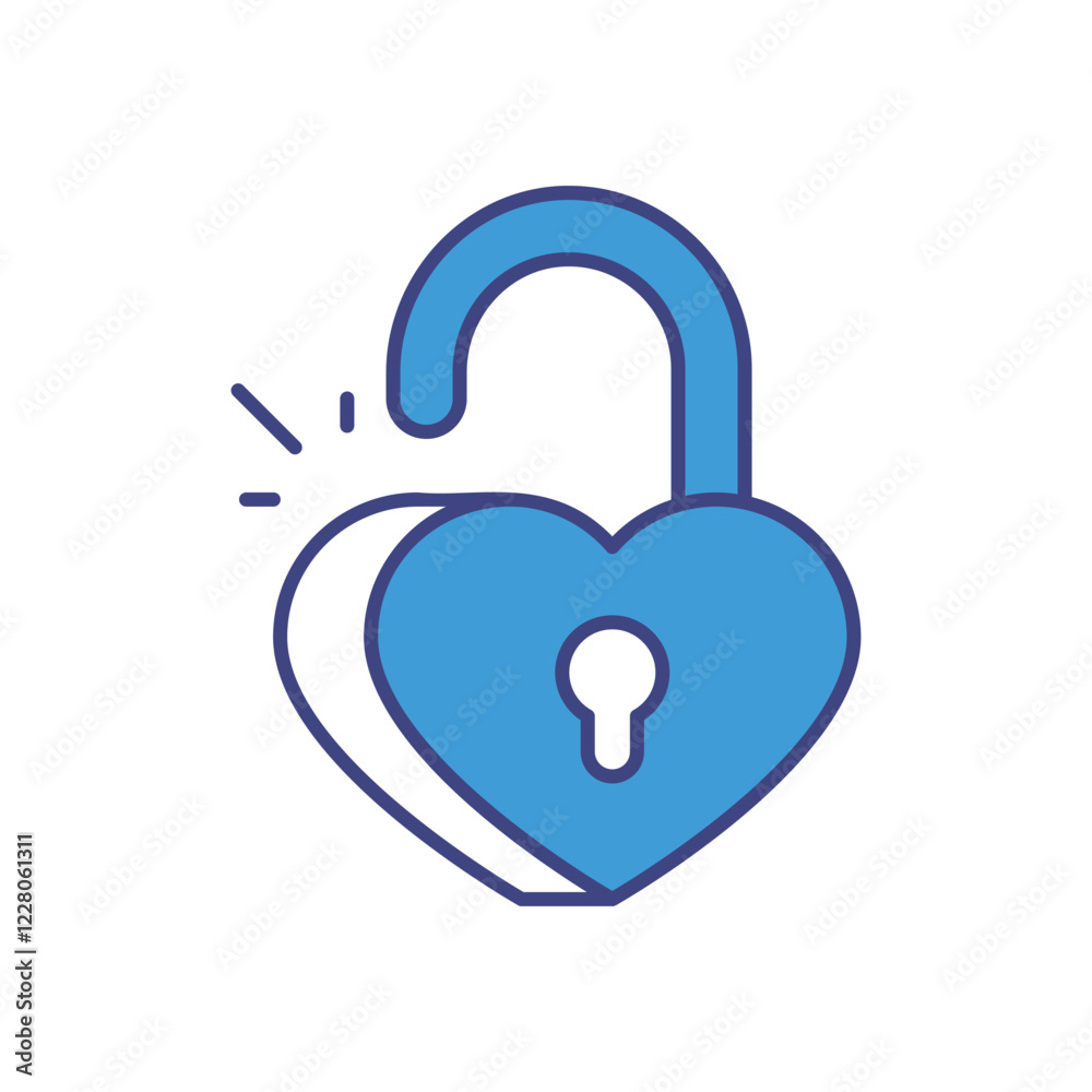 Love Unlocked icon vector stock illustration Love Unlocked icon vector stock illustration