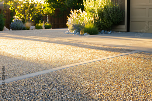 polished aggregate driveway surface with subtle shimmer
