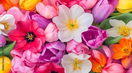 Springtime Blooms: A Vibrant Floral Collection - A vibrant bouquet symbolizing spring, renewal, beauty, joy, and love.  Perfect for springtime celebrations.