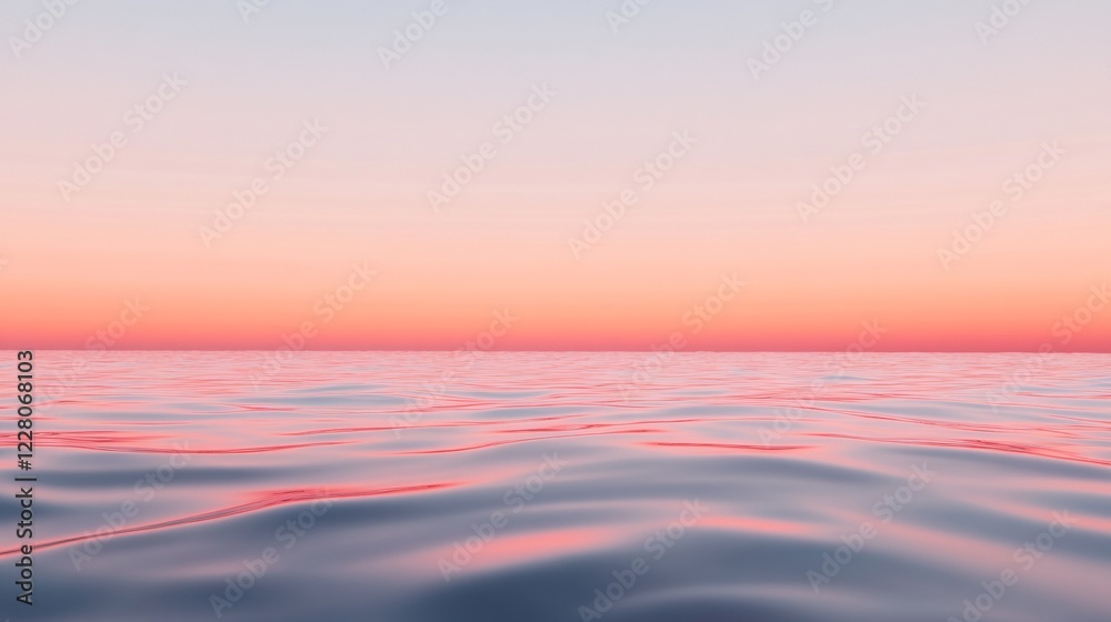 Fototapeta premium Panoramic Lakeside Sunrise Tranquil Orange and Pink Reflections on Water for Modern Wellness Branding and Serene Commercial Spaces