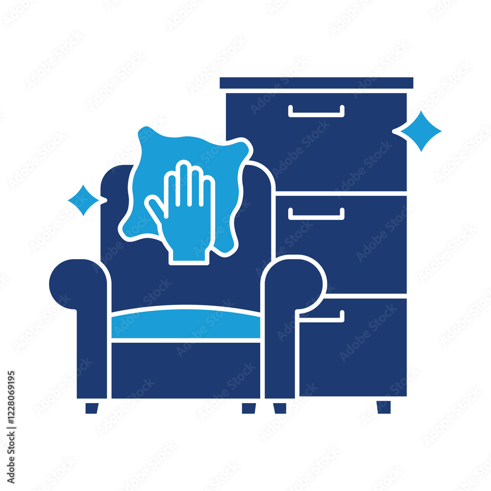 Furniture Polishing – Sofa and Polishing Cloth Representing Shiny and Well-Cared-For Furniture. Furniture Polishing – Sofa and Polishing Cloth Representing Shiny and Well-Cared-For Furniture.