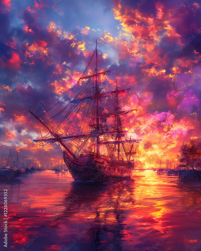 Obraz premium A giant ship completely blocking the horizon slowl_007