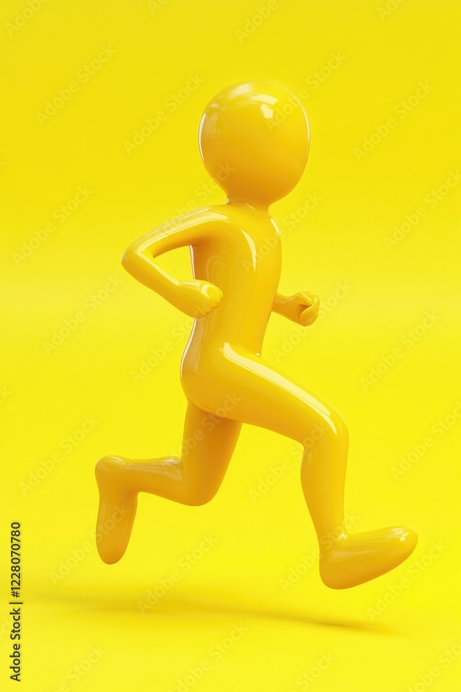 3D animated character running with arms outstretched. 3D animated character running with arms outstretched.