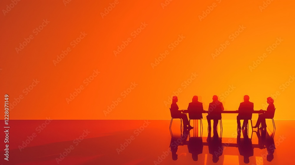 Group of People Engaged in Discussion Around a Table With an Empty Chair Signifying a Missing Member's Vital Role Group of People Engaged in Discussion Around a Table With an Empty Chair Signifying a Missing Member's Vital Role