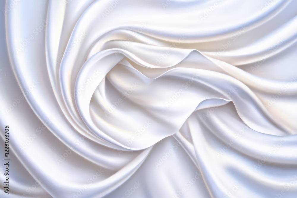 Obraz premium Elegant Draped Soft White Fabric - Luxurious, smooth, flowing, soft, white fabric; elegance, purity, serenity, sophistication, luxury.