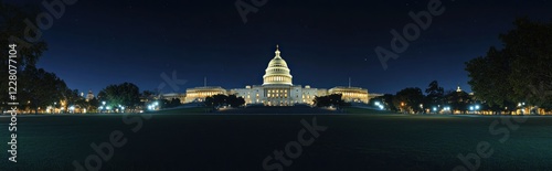 Night View of the United States Capitol Building photo