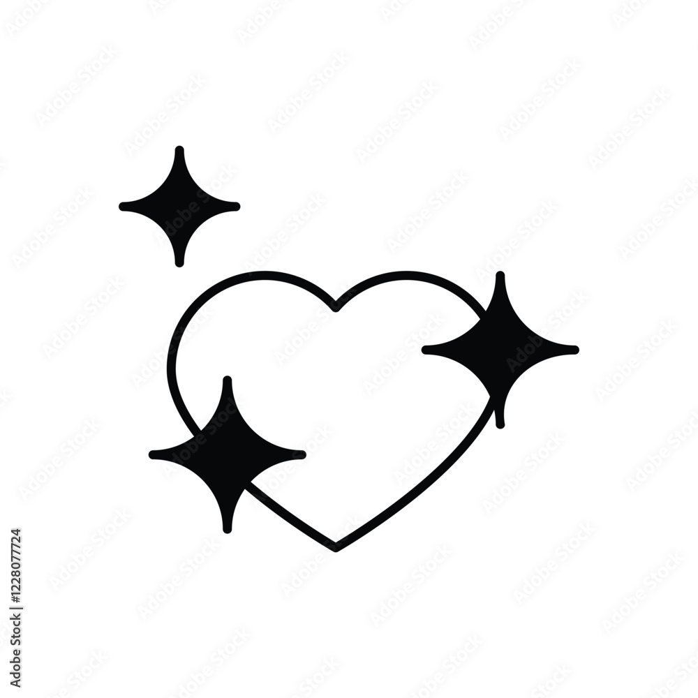 Sparkling Heart icon vector stock illustration Sparkling Heart icon vector stock illustration