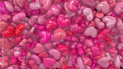 Animated Valentine Hearts transition 6 from sides in from side out.
