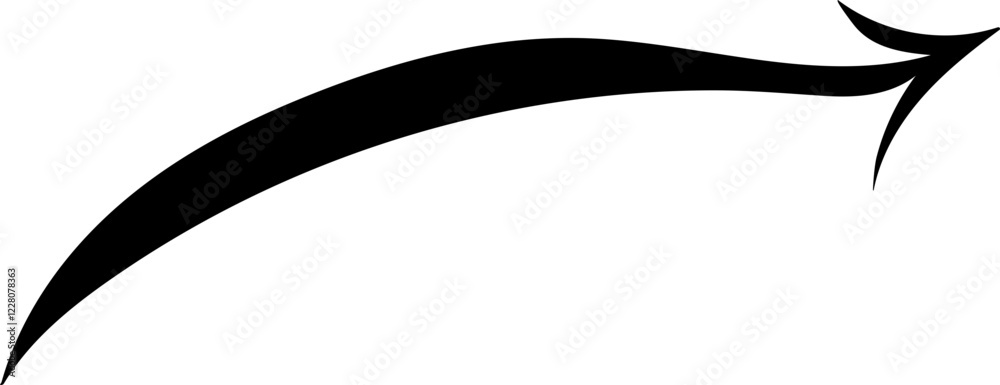 Illustration features a bold, black curved arrow with a dynamic, flowing design, tapering at both ends, giving it a sense of motion and direction. Illustration features a bold, black curved arrow with a dynamic, flowing design, tapering at both ends, giving it a sense of motion and direction.