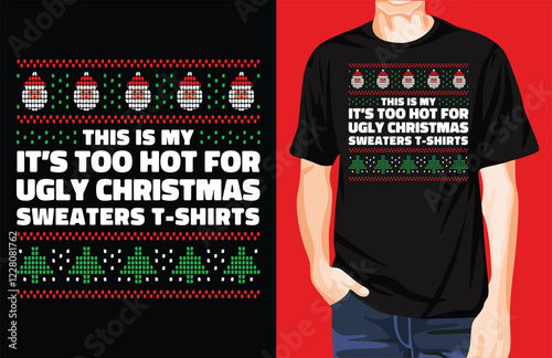 Ugly christmas sweater t-shirt design ideas