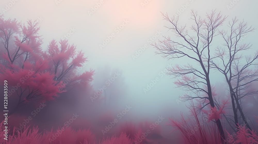 Obraz premium misty morning in the forest