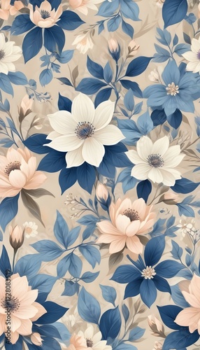 digital painting floral wallpaper background