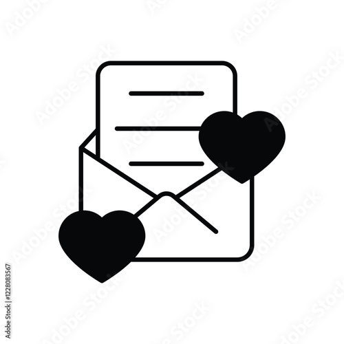 Love Letter icon vector stock illustration