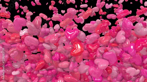 Animated Valentine Hearts transition 7 vertical wipe