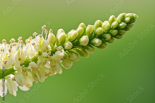 Pollen on flower stamen captured in nature photo