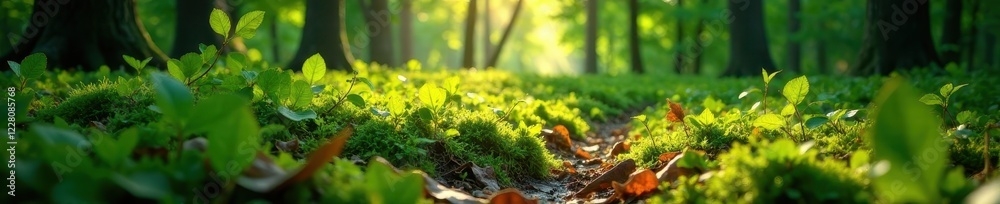 Forest floor leaves, dappled sunlight, camouflage effect, fall, ground, organic Forest floor leaves, dappled sunlight, camouflage effect, fall, ground, organic