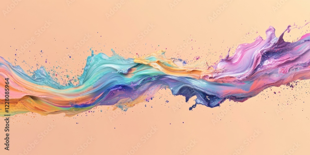 Fototapeta premium Abstract colorful paint splash suitable for art-related projects, advertising, or creative industries.