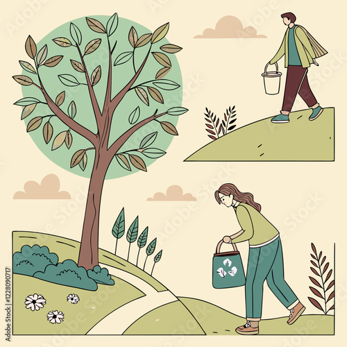 Earth Day Eco-Friendly Illustrations for Environmental Themes