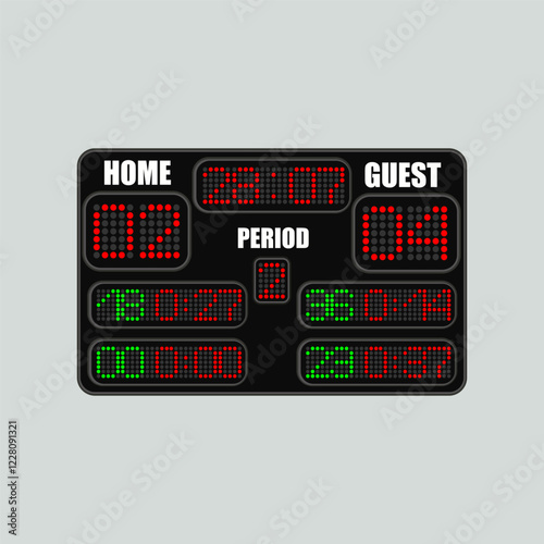 Hockey Scoreboard Icon on grey Background - vector photo