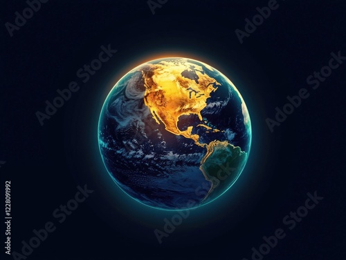 Wallpaper Mural An artistic depiction of Earth at night with the continents visible. Torontodigital.ca