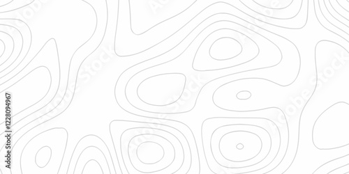 Topographic map background geographic line map with seamless ornament design. The black on white contours vector topography stylized height of the lines map.