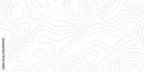 Topographic map background geographic line map with seamless ornament design. The black on white contours vector topography stylized height of the lines map.