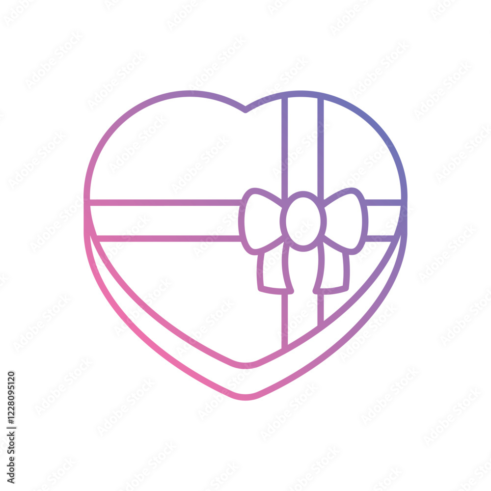 Heart Shaped Box icon vector stock illustration