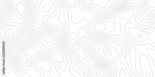 Topographic map background geographic line map with seamless ornament design. The black on white contours vector topography stylized height of the lines map.