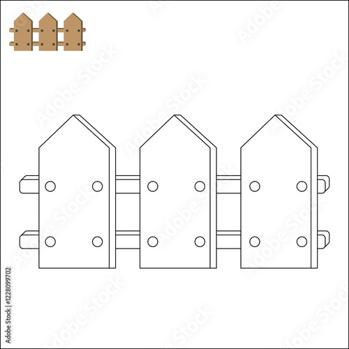 Children's cute coloring book. educational game for children. logical problem. beech color flowers. fence. rainbow.