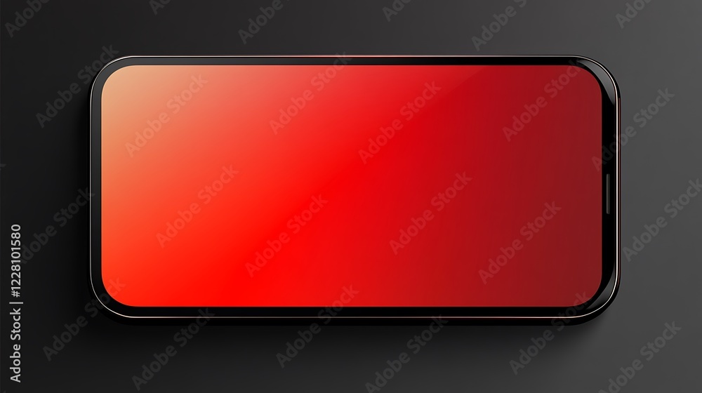 Modern Smartphone Display Red Gradient Background Modern Smartphone Display Red Gradient Background