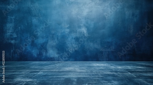 Dark blue textured gradient backdrop with depth for photography and design