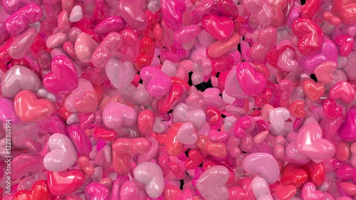 Animated Valentine Hearts transition 9 from sides in to sides out