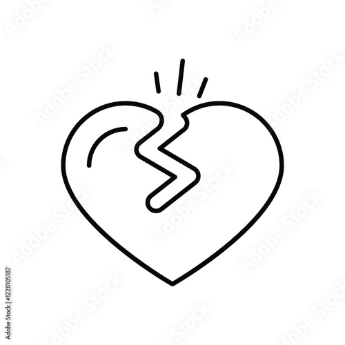 Broken Heart icon vector stock illustration