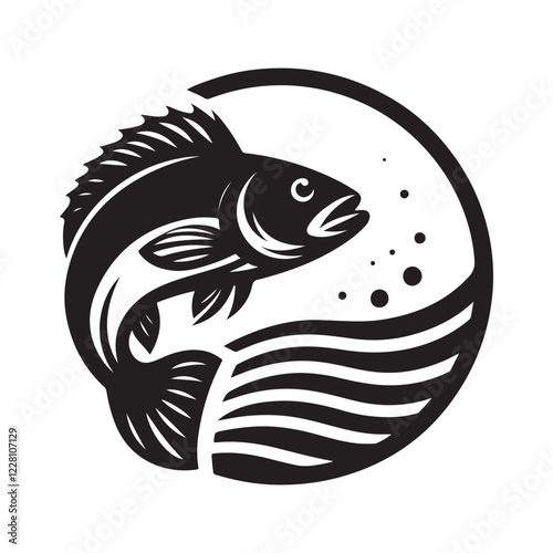 Get Elegant Climbing Perch Fish Silhouettes for Branding and Graphic Design