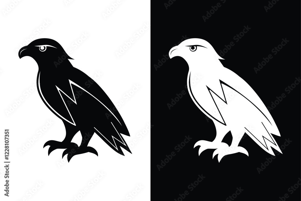 Obraz premium High-Quality Hawk Bird Silhouette Vector for Designers.