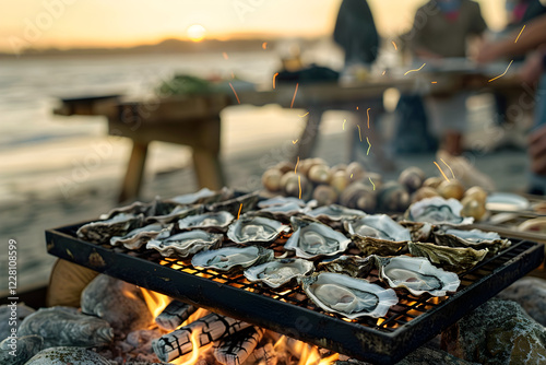 Wallpaper Mural Beachside Charbroiling Oyster Roast: An Ode to Coastal Traditions and Seaside Togetherness Torontodigital.ca