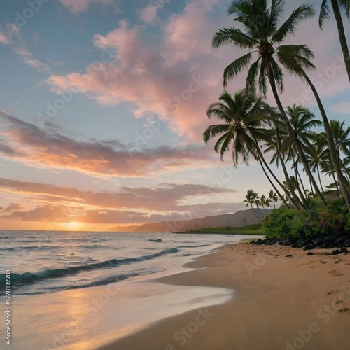 sunset on the beach