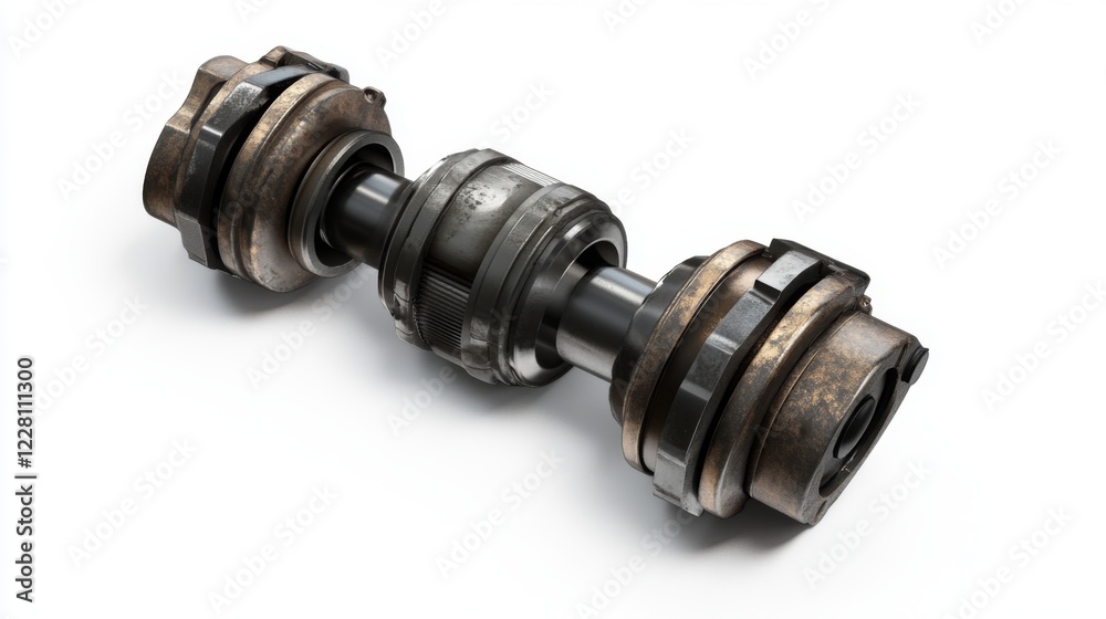 A detailed view of a mechanical component showcasing its intricate design and weathered texture. Ideal for engineering projects that emphasize precision. Generative AI. A detailed view of a mechanical component showcasing its intricate design and weathered texture. Ideal for engineering projects that emphasize precision. Generative AI.
