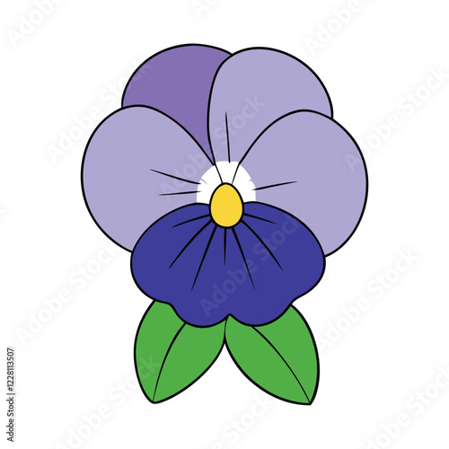 Pansy flower on a white background.