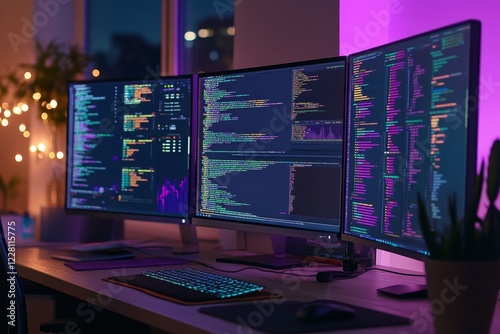 Wallpaper Mural a close up of a developers desk Torontodigital.ca