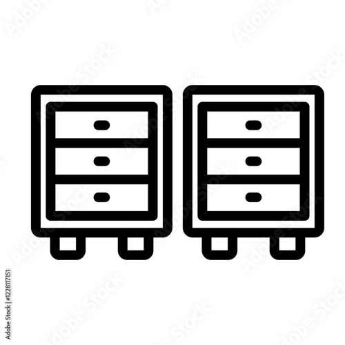 Chest of Drawers Vector Line Icon Design