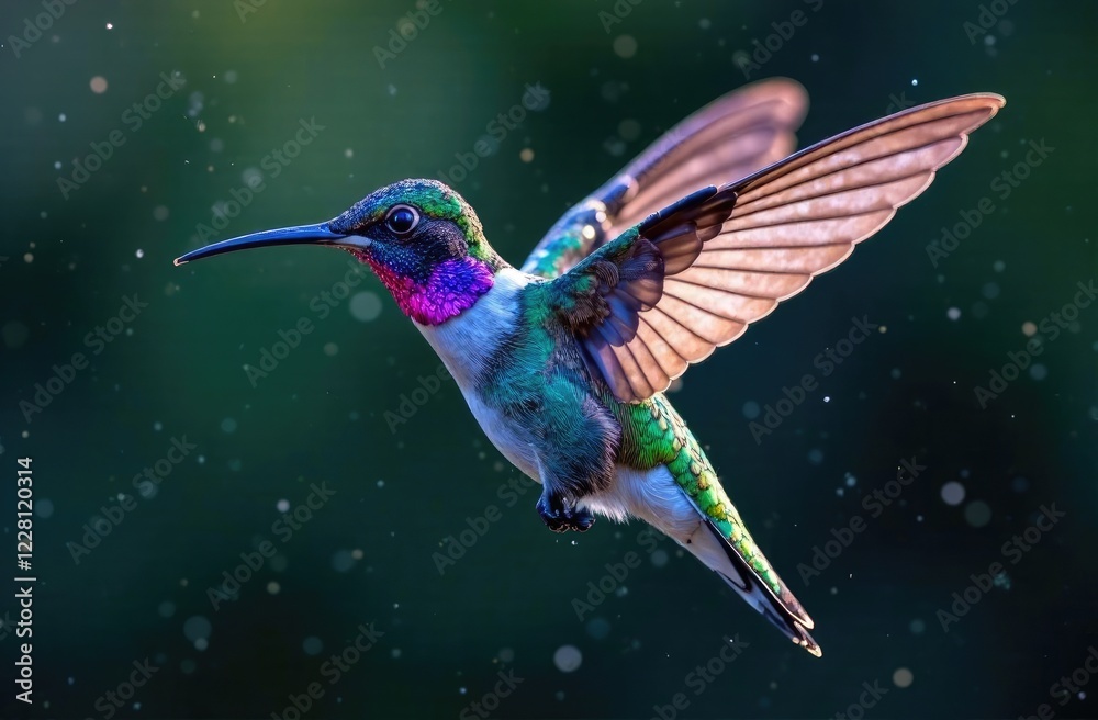 Obraz premium Close-up. Hummingbird bird during flight.