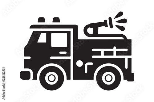 Emergency  vehicle silhouette  vectors fire trucks